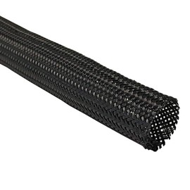 Electriduct 3/8" Industrial Fray Resistant Braid Sleeving Expandable Flexible Cable Mesh Sleeve - 100 Feet - Black
