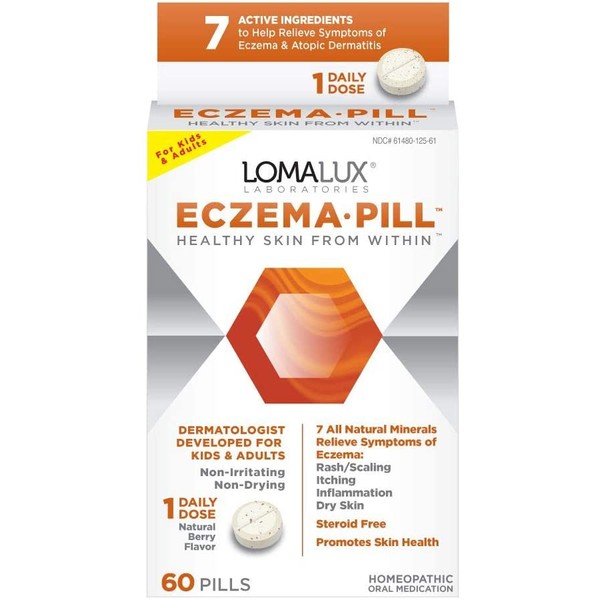 Loma Lux Eczema Pill Natural Eczema Treatment Skin Itch Clearing Minerals Dermatologist Developed For Kids Adults Clears Prevents Eczema Scaling Inflammation Itching No Harsh Chemicals