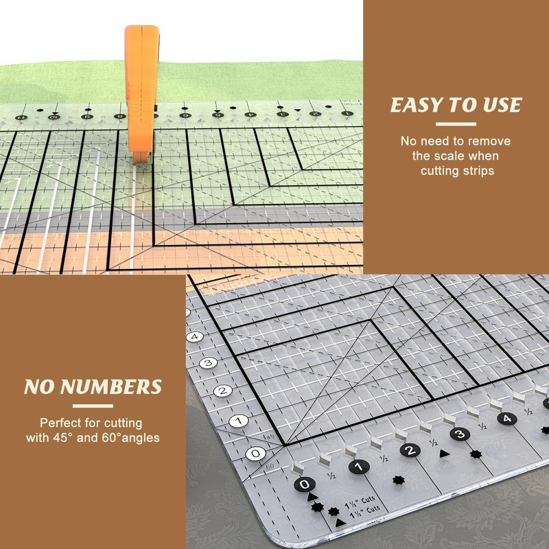 Slotted Quilting Ruler 17-3/4in x 22in - Ruler for Quilting