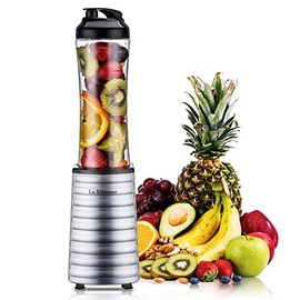 La Reveuse Smoothies Blender 300 Watt with 18 oz BPA Free Portable Travel Sports Bottle (Silver)
