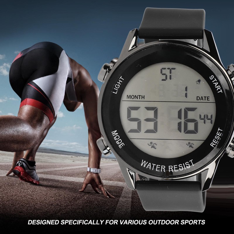 Digital Chronograph Watch WR50M Waterproof Luminous Large Screen Outdoor Sports