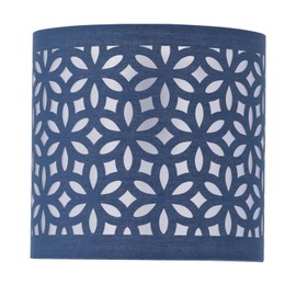 firstchoicelighting Navy Blue Table Lamp Shade, Lampshade for Table Lamp or Bedside Light, Modern Cut Out Design, Diameter 15cm