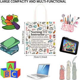 WCGXKO Nursing Instructor Tote Bag Nurse Education Appreciate Thank You Gifts Nurse Week Gift (Nursing Instructor Tote CA)