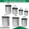 Edu-Labs Stainless Steel Beaker with Rim - Low-Form Beakers for