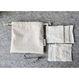 Non-fluorescent reinforced cotton pad (5 cotton pads + pouch) scouring○ - 4-ply (basic) + pouch / 무형광 강화소창 화장솜(화장솜5개+파우치) 정련○ - 4겹(기본)+파우치