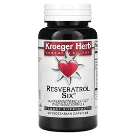 Kroeger Herb Co Resveratrol Six, 60 Vegetarian Capsules