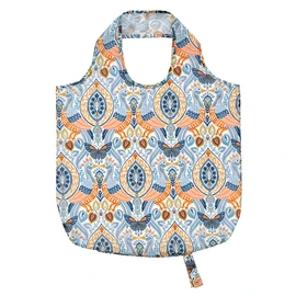 Ulster Weavers - Bohemian Foldable Shopping Bag (42 x 46cm) - Boho Shopping Bag in Blue - Blue Boho Tote Bag for Shopping - Reuseable Shopping Bag with Jacobean Floral - Damask Shopping Bag