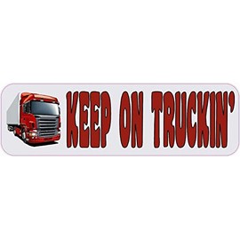 StickerTalk Keep on Truckin (Trucking) Vinyl Sticker, 10 inches by 3 inches