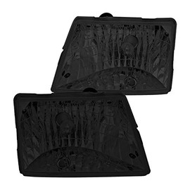 SPEC-D TUNING LH-RAN98G-ABM Euro Headlight Chrome Housing Smoke LEDs 98-01 Ford Ranger