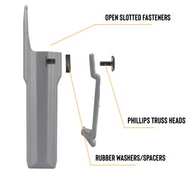 WARRIORLAND 12-Pack Black Chicago Screws, DIY 0.35" Screw Kits for Kydex & Leather Gun Holster Clips and Knife Sheaths, Includes Phillips Truss Heads + Open Slotted Fasteners + Rubber Washers/Spacers