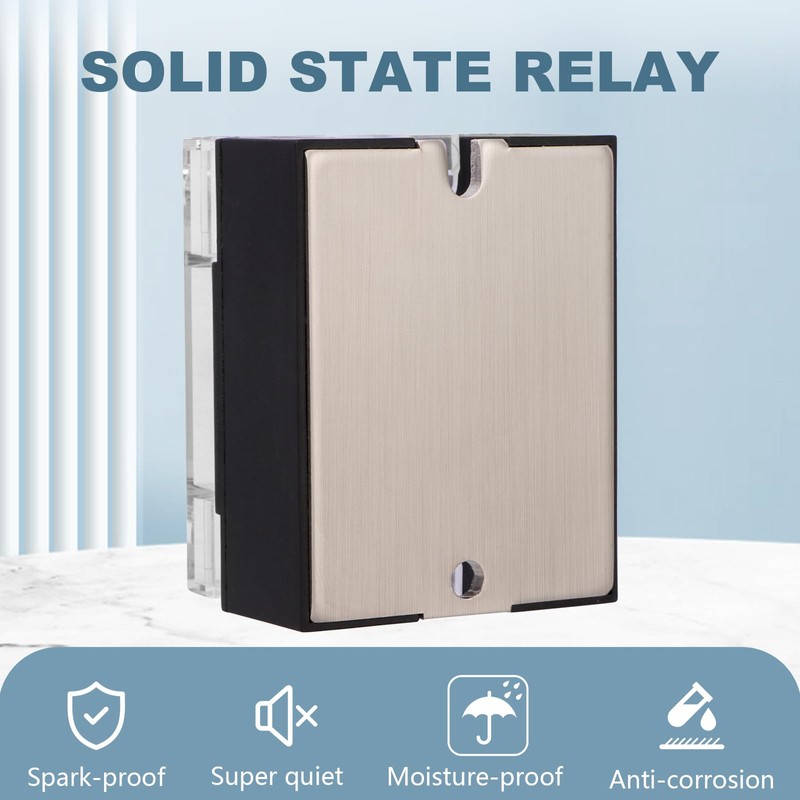 Weasch 2Pcs Single Phase Solid State Relay, SSR-80DD, DC to