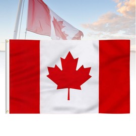 FLAGBURG Canada Flag 5x8 FT, Large Canadian Flags Durable Embroidered Maple Leaf with Vivid Color, Triple Stitching, Canvas Header and Brass Grommets for All-Weather Outdoor Display