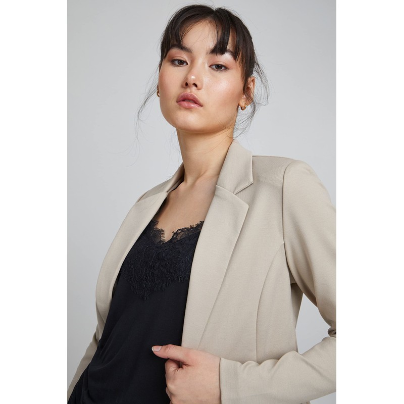 ICHI IHKATE BL Women's Blazer, Short Stretch Jacket, One-Button, with
