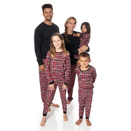 PEANUTS Snoopy Family Matching Pajamas Holiday Festive Nightwear Sleepwear 2-Piece Sets for Christmas with Woodstock Charlie Brown Linus for Men Women Kids Baby (Red Plaid, 18M)