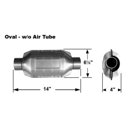 AP Exhaust 602206 Universal Catalytic Converter Oval 2.5" In/Out EPA Pre-OBDII