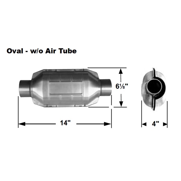 AP Exhaust 602206 Universal Catalytic Converter Oval 2.5" In/Out EPA