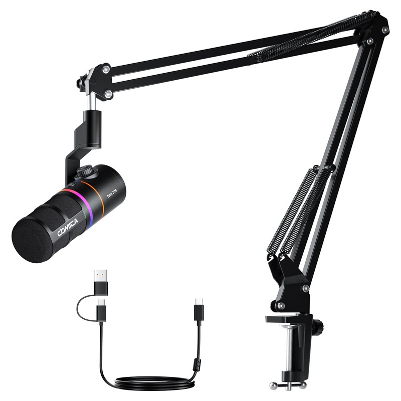 COMICA EJoy D10(A) USB/XLR Dynamic Gaming Microphone – Boom Arm