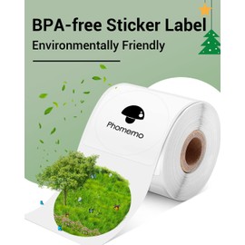 Phomemo Round Labels for M110/M120/M200/M220 Label Printer Multifunctional Labels 1.96 x 1.96 Inches (50 x 50 mm) Thermal Label for Barcode, DIY Logo, Home, Office, 140 Labels/Roll Purple