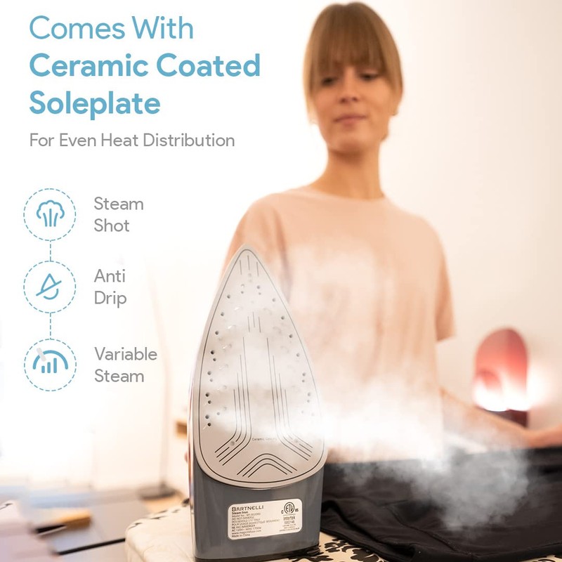 Bartnelli Pro Luxury Steam Iron for Clothes | New Powerful