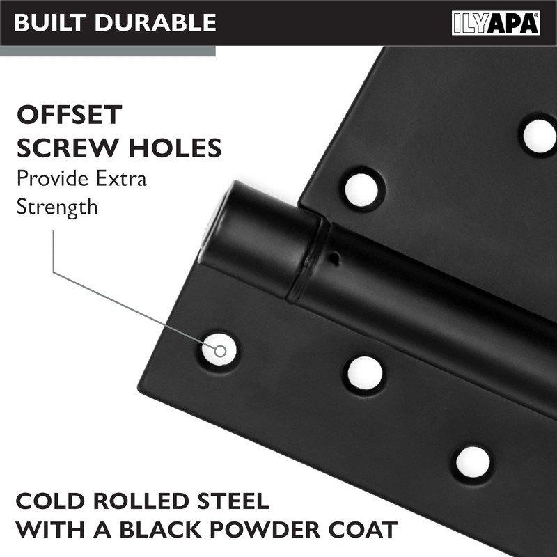 Ilyapa Heavy Duty Self Closing Shed Door Hinges, 4 Pack