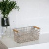 ROCKING GIFTS White Metal Basket with Wooden Handles 26cm