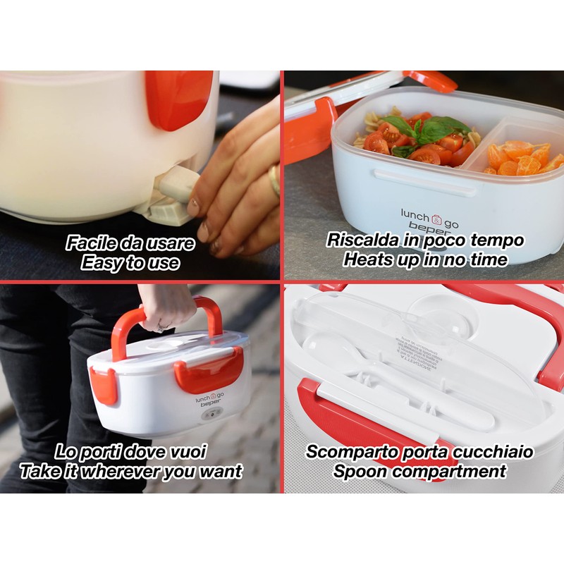 Beper Lunch & Go - Wärmende Lunchbox, tragbarer elektrischer Speisenwärmer,