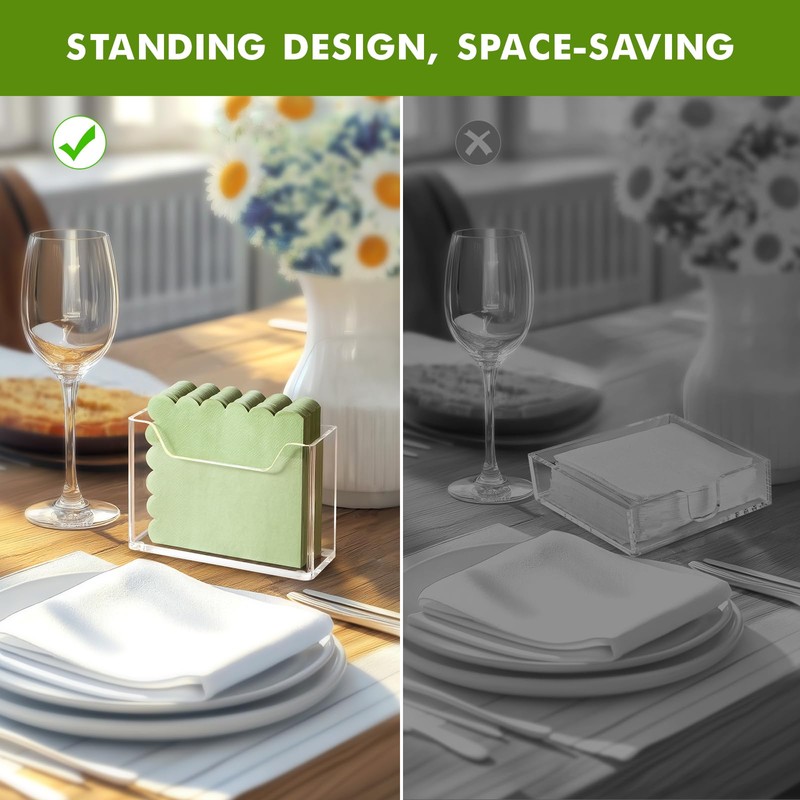 Kordory Acrylic Cocktail Napkin Holder for Table, for 5 x