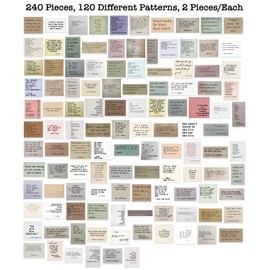 LakoArt 240 Pieces Retro Typewriter Style Motivational Quotes Stickers (2 Pcs. Each), Inspirational Vintage Journaling Stickers, Famous Words Scrapbook Sticker for Planner Bullet Junk Journal Laptops