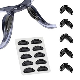 Eyeglass Air Bag Adhesive Nose Pads, 5 Pairs Self-Adhesive Nose Pads, Eyeglass Replacement Air Chamber Anti Slip Nose Piece Nosepads for Glasses, Sunglasses and Eyeglasses(Black)