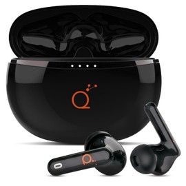 QUAMTUM Audífonos Inalámbricos In-Ear Pro QA10 con Cancelación de Ruido ANC y ENC, Bluetooth 5.2, Modo Transparencia, 20 H, IPX4, Ultraligeros