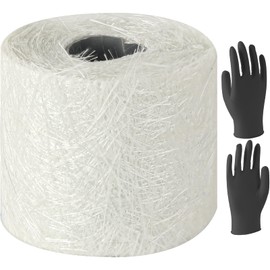 Calvana Fiberglass Chopped Strand Mat, 4 Yards x 10" Wide, 1.5 oz, Includes One Pair of Gloves, Ideal for Heavy-Duty Repairs, for Structural Reinforcement & Repair Kits, Easy to Use