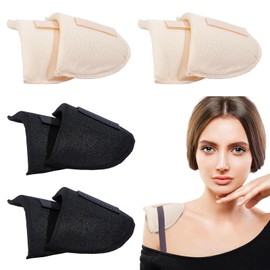 NICENEEDED 4 Pairs Set-in Shoulder Pads, 0.6 Inch 2 Color Thickening Foam Shoulder Pad Sponge Pad, Sewing Accessories for Womens Clothing Blazer Suit T-Shirt