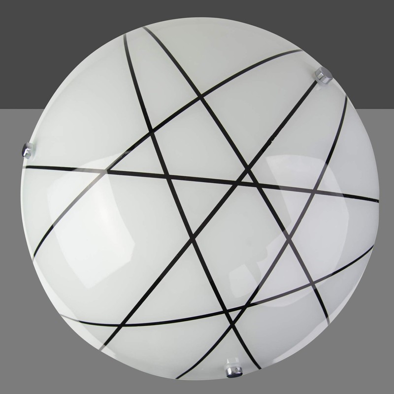 Crosbie Glass Ceiling Uplighter Pendant Shade - White/Black/Chrome - Easy