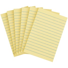 ZCZN Lined Sticky Notes, 98mm x 150mm, 600 Sheets, 100 Sheets/Pad, Canary Yellow, Ideal for Desk, Office, School and Memos