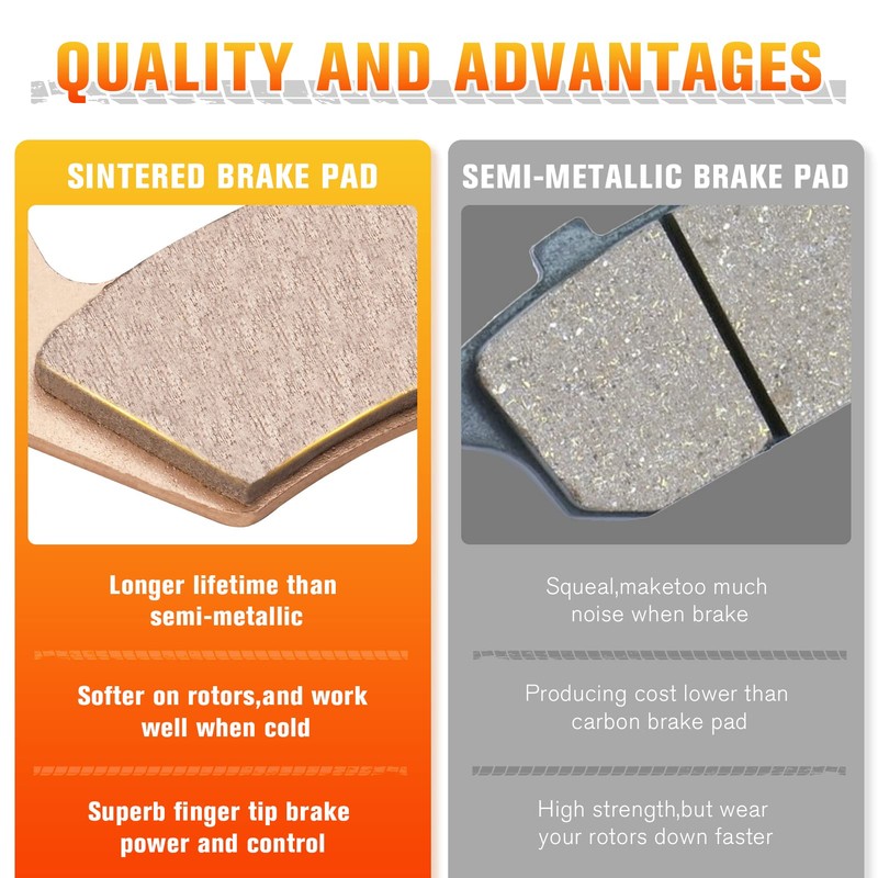 Front & Rear Brake Pads Sintered for Polaris RZR XP