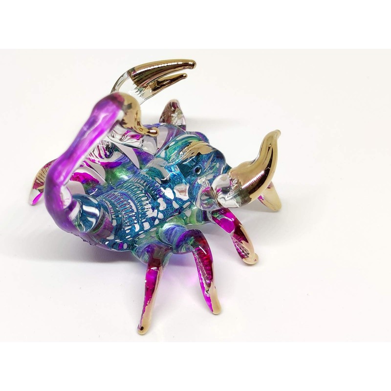 Sansukjai Scorpion Miniature Figurines Animals Hand Painted Blown Glass Art