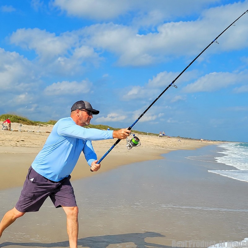 SHOUDE 9FT 4-Piece Travel Surf Fishing Rod, Saltwater Spinning Pole