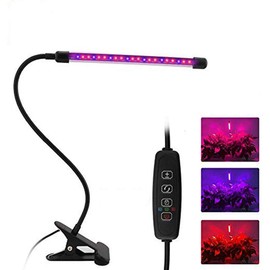 Otryad LED Grow Lights for Indoor Plants 20 LED, Plant Growing Lights Full Spectrum Auto ON & Off with 3/9/12H Timer, 9 Dimmable Lightness Clip-On Desk Grow Lamp Bulb