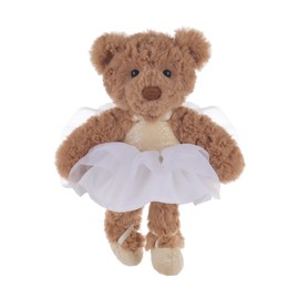 Apricot Lamb Ballet Bear Plush Toys for Children, Soft Cute Cuddly Toy for Baby Girls and Boys, Fluffy Bear Brown 17 cm