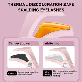 YushengTai Heated Eyelash Curler, Electric Eyelash Curler, Heated Rimless, Lash Curler, Eyelash Curler, Wide Angle Arc Design, Quick Heating, Long Lasting Durability for All Eyelash Shapes