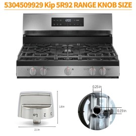 atgestore 5304509064 5304509929 Stainless Steel Stove Knob Replacement for Frigidaire Gallery Gas Stove Parts Cooktop Control Knobs Frigidaire FGGF3036TFA Range Burner Knobs