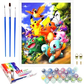 Painting by Numbers Children Adults Beginners Hand Painted Oil Painting Kit for Girls Boys from 5 6 7 8 9 Years, DIY Cartoon Anime Toy as a Children's Birthday Gift, Without Frame 40 x 50 cm