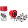 Ibili Linzer Cookie Set Christmas with 8 Cutters, Silver/Transparent/Red, 13