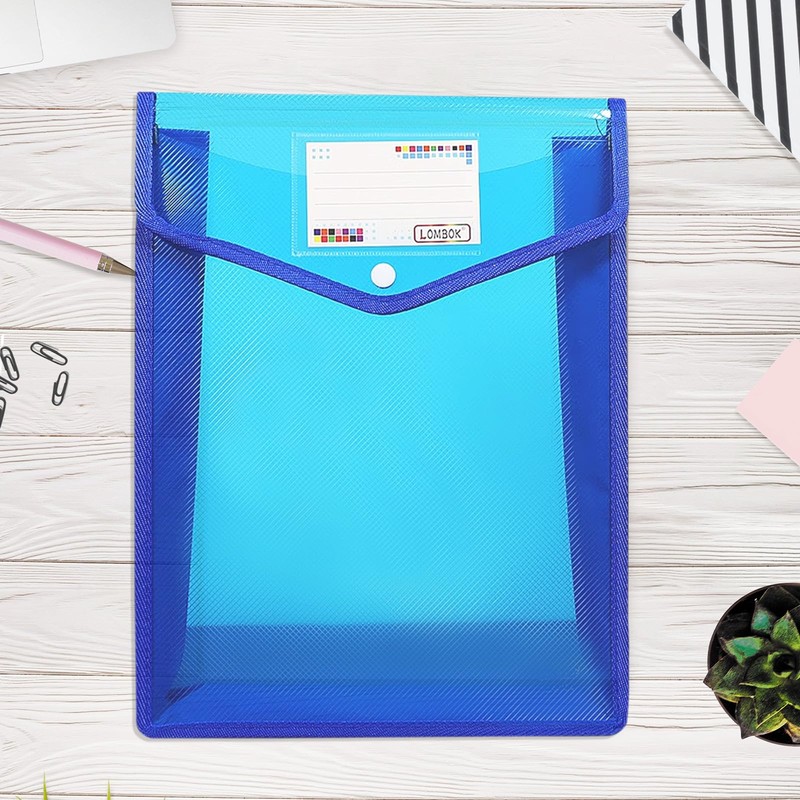 A4 Document Folder, Pack of 5, Plastic Document Bag, Collecting