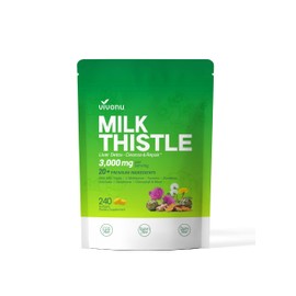 Milk Thistle Liver Detox Capsules, 3000mg Liver Cleanse Detox & Repair, 20-in-1 Advanced Support Complex with Milk Thistle, NAD, NAC, ALA, Dandelion,Glutathione, Artichoke, Turmeric, More 240 Softgels