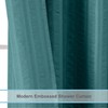 Aiyufeng Turquoise Shower Curtain for Bathroom, Embossed Textured Fabric Shower