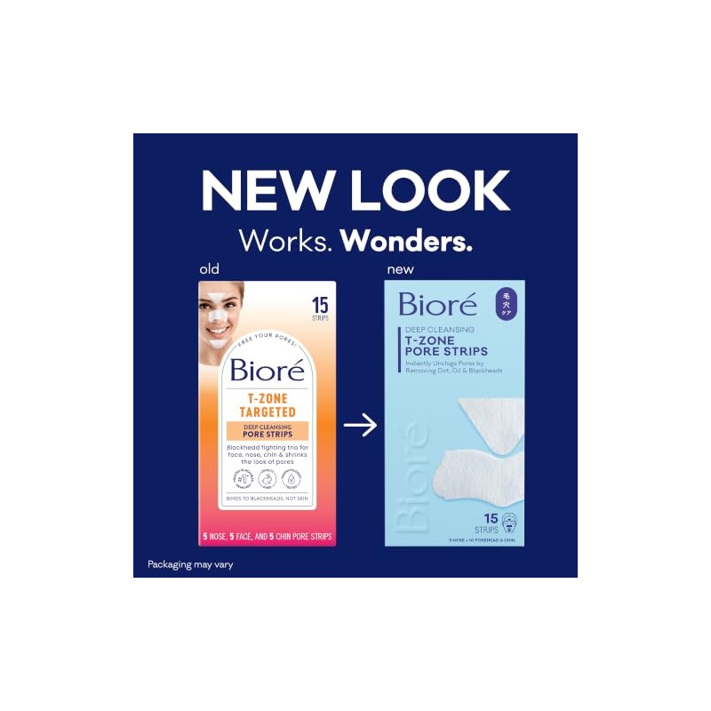 Bioré T-Zone Targeted Deep Cleansing Pore Strips, 15 Count, (5