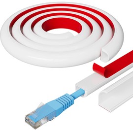 39" Side Buckle Cable Hider for 1 Cords,Extension Cord Covers for Wires On Wall,Adhesive Cord Hider for Wall Mount Tv,Paintable Wire Channel for Cable Concealer,Cable Raceway Home & Office,White