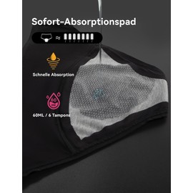 Carer 3er-Pack Periodenunterwäsche starke blutung mit 60 ml Saugfähigkeit, Waschbare Baumwoll-Menstruationsunterwäsche speziell Saugkissen für den täglichen Gebrauch Inkontinenzslip für Damen 3XL