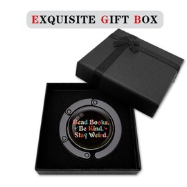 zcyhtqp, ,Read Books be Kind Stay Weird, Funny Foldable Purse Hook for Table, Portable Bag Holder for Womens, Gift for Women Friend, Daughter, Student, Book Lover, Graduation Gift